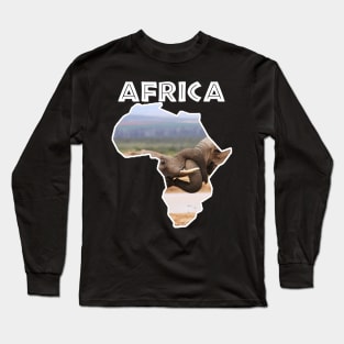 African Wildlife Continent Elephant Tussle Long Sleeve T-Shirt